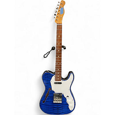 Used Miscellaneous Mexi Fender Neck on Thinline Body Partscaster Blue Hollow Body Electric Guitar