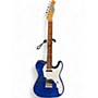 Used Miscellaneous Mexi Fender Neck on Thinline Body Partscaster Blue Hollow Body Electric Guitar Blue