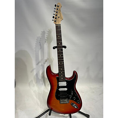 Miscellaneous Used Miscellaneous S Type Partscaster Red And Orange Burst Solid Body Electric Guitar