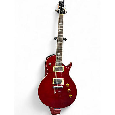 Used Mitchell MS450 Flame Red Solid Body Electric Guitar