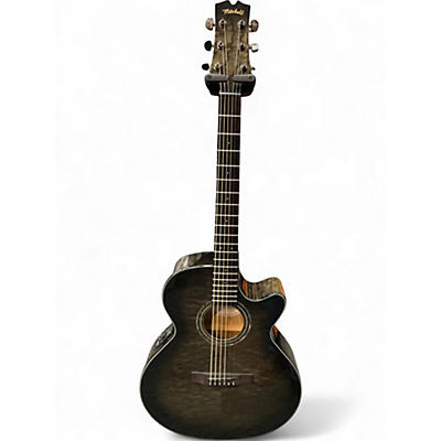 Used Mitchell MX420QAB Midnight Black Edgeburst Acoustic Electric Guitar