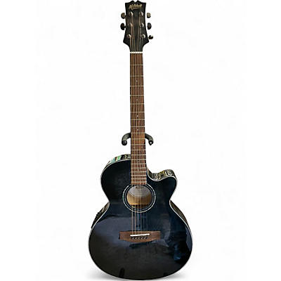 Used Mitchell MX430 Midnight Black Edge Burst Acoustic Electric Guitar