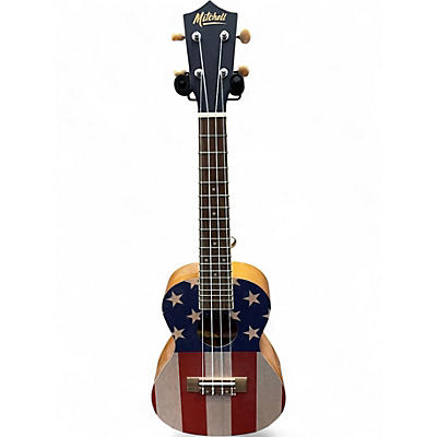 Used Mitchell STARS & STRIPES CONCERT UKULELE Red White and Blue Ukulele