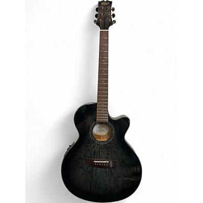 Used Mitchell mx 430 QAB flamed black Acoustic Electric Guitar