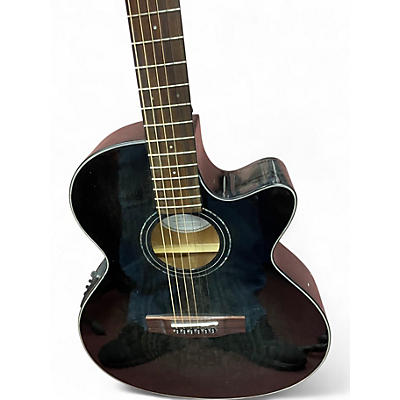 Used Mitchell mx430qab Trans Black Acoustic Electric Guitar