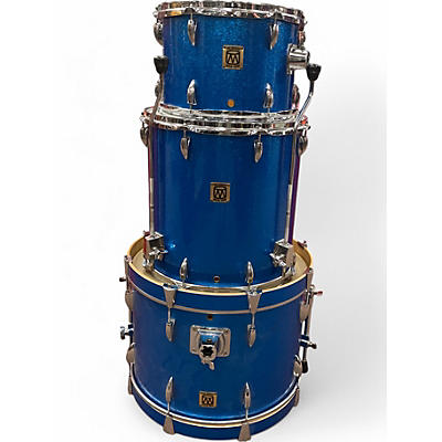 Used Modern Drum Shop 3 Piece maple blue sparkle Drum Kit