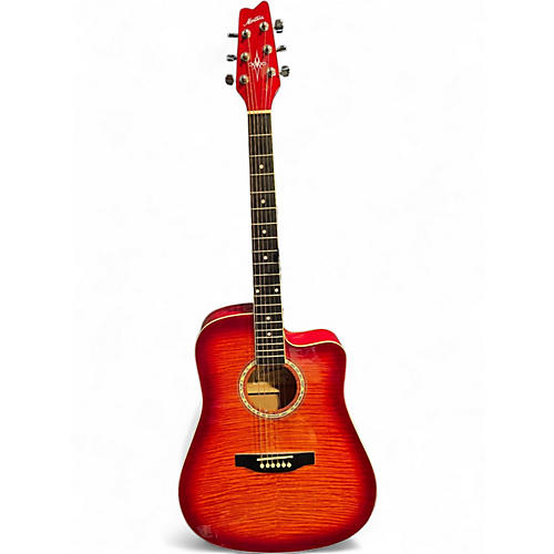 Used Montana EM105C Red Acoustic Electric Guitar Red