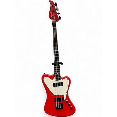 Used Moses Graphite Peace T-Bird Cardinal Red Electric Bass Guitar