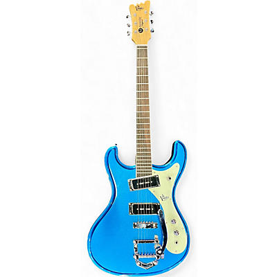 Used Mosrite The Ventures Model Metallic Blue Solid Body Electric Guitar
