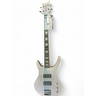 Used Musicvox  MI-5 Silver Sparkle Electric Bass Guitar