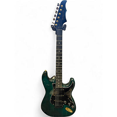 Used Mustar FULL SIZE Green Solid Body Electric Guitar