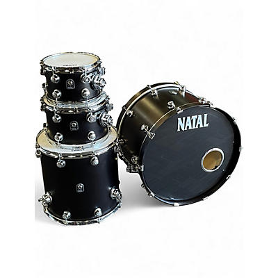 Used Natal Drums 4 Piece Cafe Racer Custom Satin Black Drum Kit