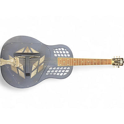 Used National Polychrome Blue Resonator Guitar