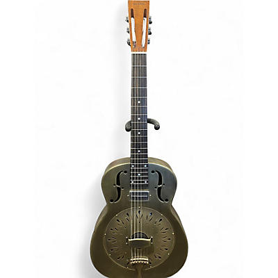 Used National RESOPOHONIC NRP D1X Green Bronze Acoustic Electric Guitar