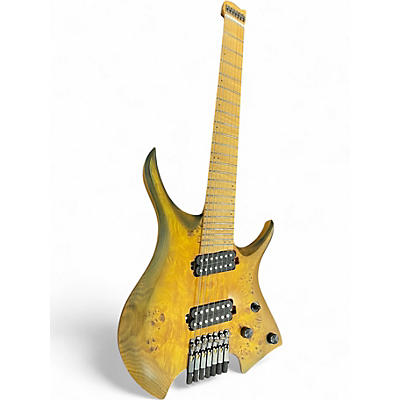 Used Nk 7 MULTISCALE HEADLESS YELLOW Solid Body Electric Guitar