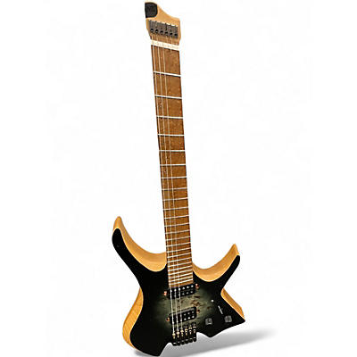 Used Nk Guitars Multi-scale Headless Blue Burl Solid Body Electric Guitar