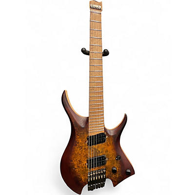 Used Nk HEADLESS 7 STRING Brown Solid Body Electric Guitar