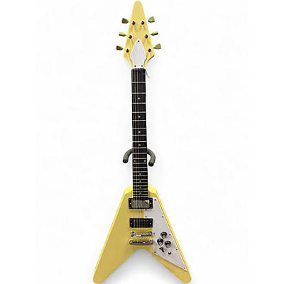 Used No Brand Parts caster Vintage Yellow Solid Body Electric Guitar