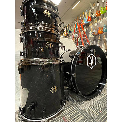 Noble & Cooley Used Noble & Cooley 4 piece Union Series Tulip Wood Black Confetti Sparkle Drum Kit