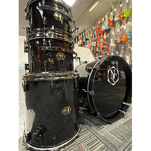 Noble & Cooley Used Noble & Cooley 4 piece Union Series Tulip Wood Black Confetti Sparkle Drum Kit Black Confetti Sparkle