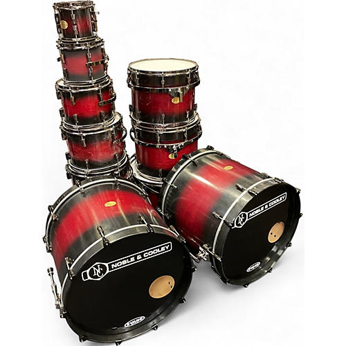 Used Noble & Cooley 9 Piece CD Maple Black Cherry Drum Kit Black Cherry
