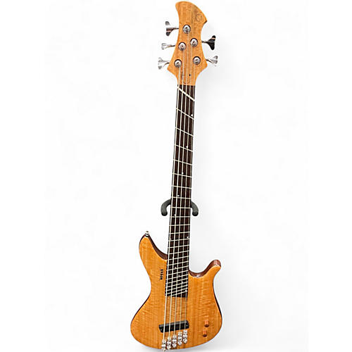 Used Novax MO-B OREGON MYRTLE Natural Electric Bass Guitar Natural