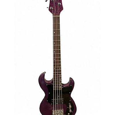 Used Nutter 5 string Purple Electric Bass Guitar
