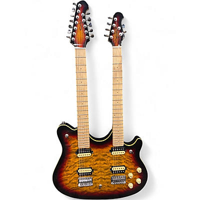 Used OLP MM1 612 Double Neck Sunburst Solid Body Electric Guitar