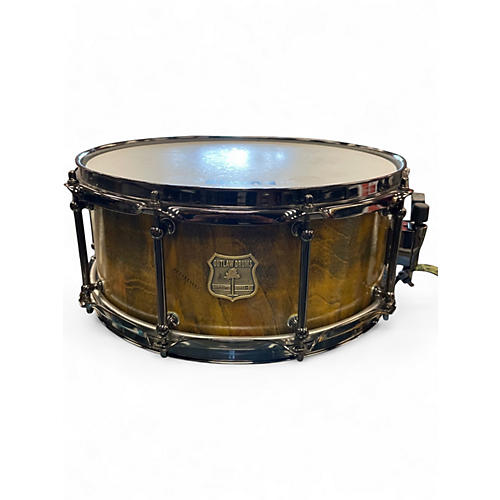 Used OUTLAW DRUMS 6.5X14 maple stave yellow Drum yellow 15