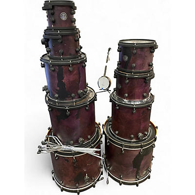 Used Ochocatorce 9 Piece CUSTOM MAPLE WALNUT 9 PIECE PURPLE STAIN Drum Kit