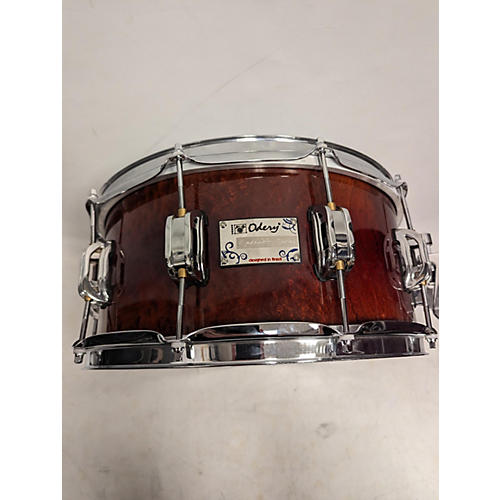 Used Odery 14X6.5 Eyedentity Series Drum Red Sapele Red Sapele 213