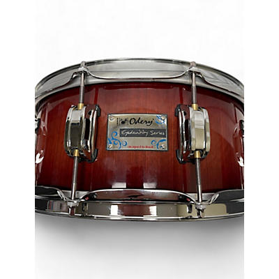 Used Odery 14X6.5 eyedentity Series Snare Trans Crimson Red Drum