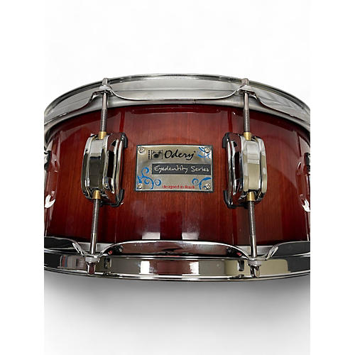 Used Odery 14X6.5 eyedentity Series Snare Trans Crimson Red Drum Trans Crimson Red 213
