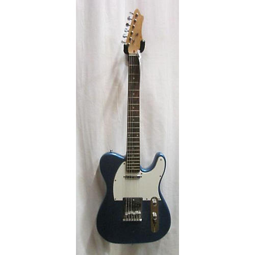 Used Off Brand T-style Blue Sparkle Solid Body Electric Guitar