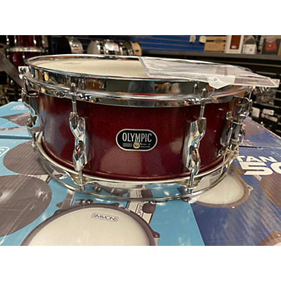 Olympic Used Olympic 5X14 SNARE Drum RED SPARKLE