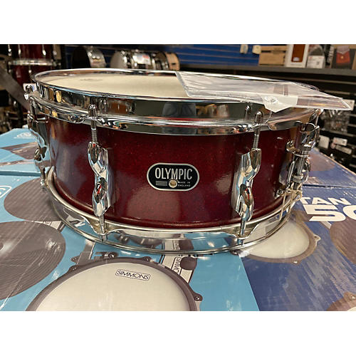 Olympic Used Olympic 5X14 SNARE Drum RED SPARKLE RED SPARKLE 8