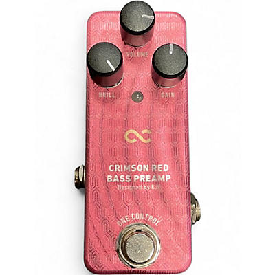 Used One Control CRIMSON RED BASS PREAMP Bass Effect Pedal