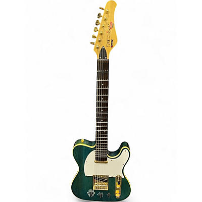 Used Optek Fretlight 200 Series Green Solid Body Electric Guitar