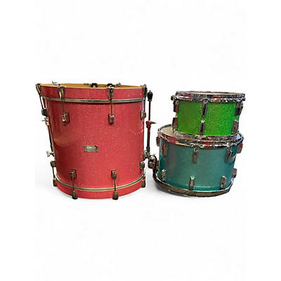 Used Orange County Drum & Percussion 3 Piece THE JELLYBEAN METALLIC FLAKE Drum Kit