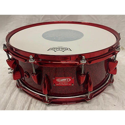 Orange County Drum & Percussion Used Orange County Drum & Percussion 5.5X14 Adrian Young Signature Snare Drum Red Sparkle Red Sparkle 10