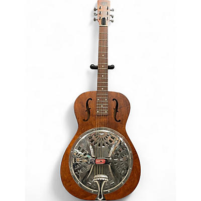 Used Original Hound Dog Round Neck Resonator Natural Acoustic Guitar
