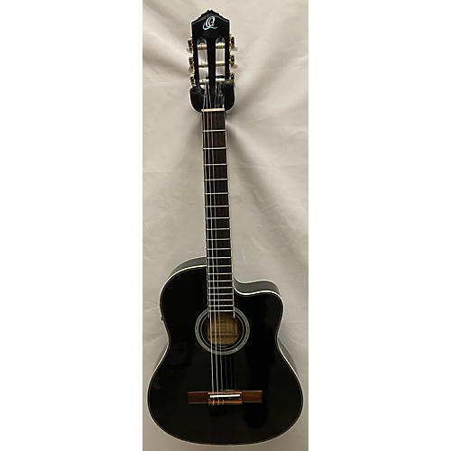 Ortega Used Ortega RCE145 Black Classical Acoustic Electric Guitar Black