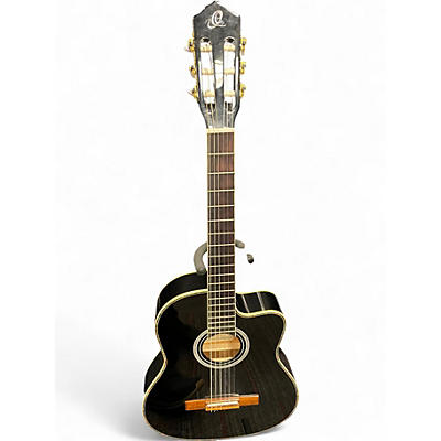Used Ortega RCE145BK Black Acoustic Electric Guitar