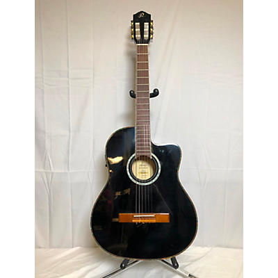 Used Ortega RCE145BK Black Classical Acoustic Electric Guitar