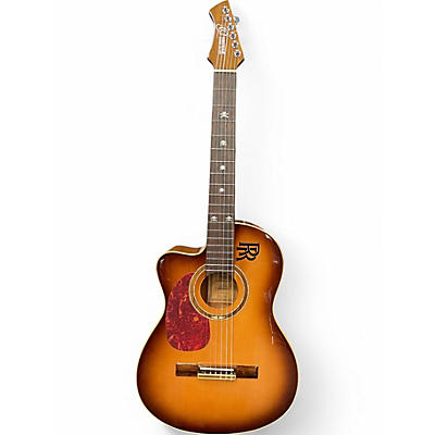 Used Ortega RCE238SN-FT-L 3 Color Sunburst Nylon String Acoustic Guitar