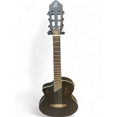 Used Ortega RTPSTD-SBK-L MATTE BLACK Nylon String Acoustic Guitar
