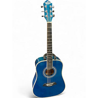 Used Oscar Schmidt 0G1T Blue Acoustic Guitar