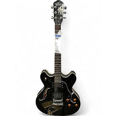 Used Oscar Schmidt DELTA KING Black and Gold Hollow Body Electric Guitar