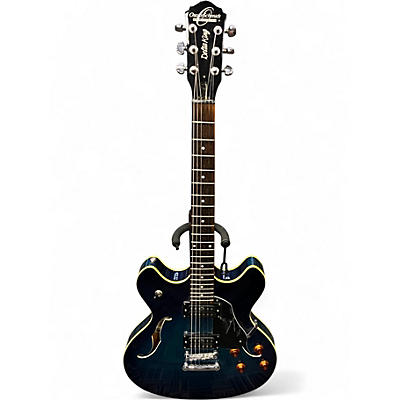 Used Oscar Schmidt DELTA KING Blue Hollow Body Electric Guitar