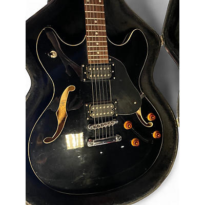 Used Oscar Schmidt Delta King Black Hollow Body Electric Guitar